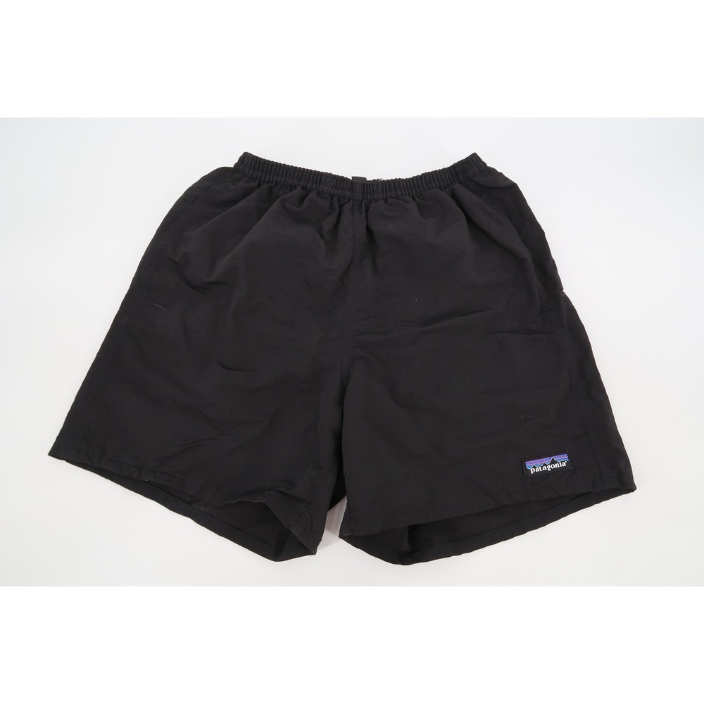 Patagonia Netplus Mens XS Baggies Swim Shorts Black Solid Unlined Swim Trunks